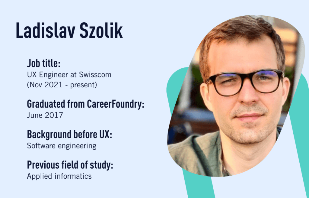 Ladislav Szolik, a CareerFoundry graduate who made a career change from software engineer to UX designer