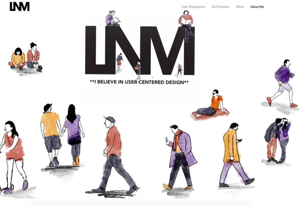 A screenshot from Lilly Mittenthal's design portfolio homepage