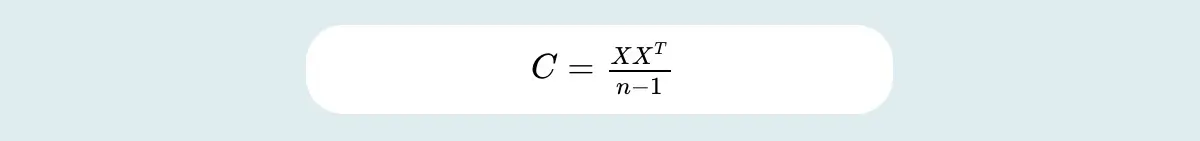 The formula used to calculate the covariance matrix where the mean is zero