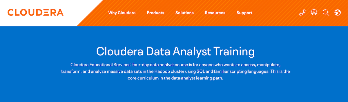 Screenshot of the Cloudera Data Analyst Training.