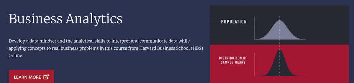 Screenshot of the Harvard University Business Analytics Course.
