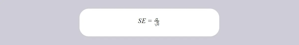 The formula used to calculate standard error
