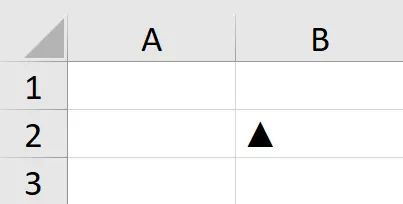 The black triangle symbol in Excel