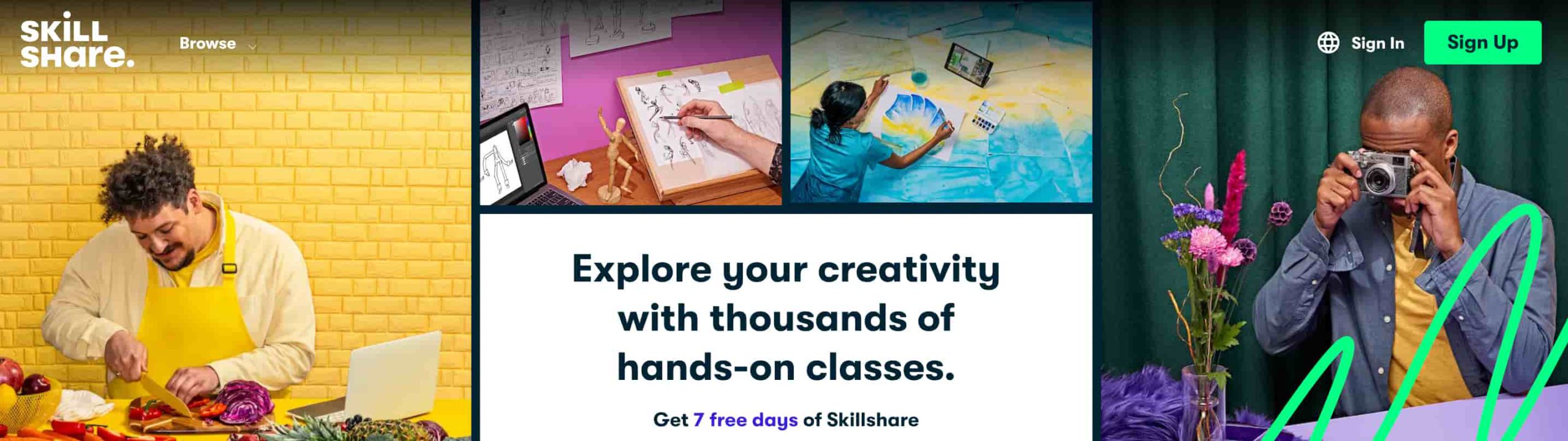 A screenshot of the Skillshare website, which offers one of the best online UX design courses