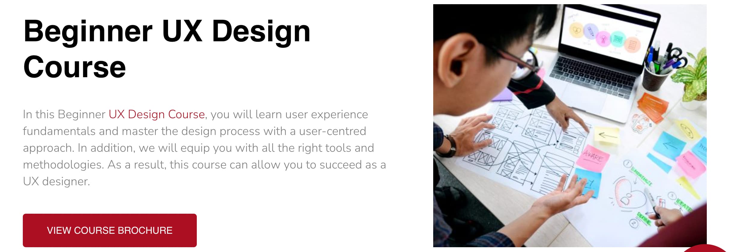 A screenshot of the UX academy ux design course