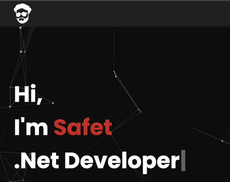 Screenshot of Safet Pojskić's web developer portfolio site.