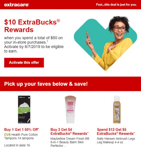 An email from CVS, sent as part of their multichannel marketing strategy