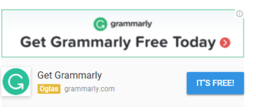 A display ad by Grammarly as part of their multichannel marketing strategy