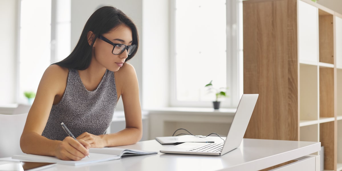 Person studies data science from a quiet office