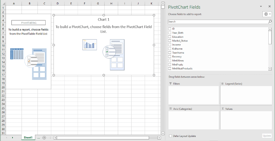 Generated PivotTable in Excel