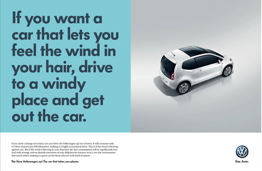 Copywriting example from Volkswagen