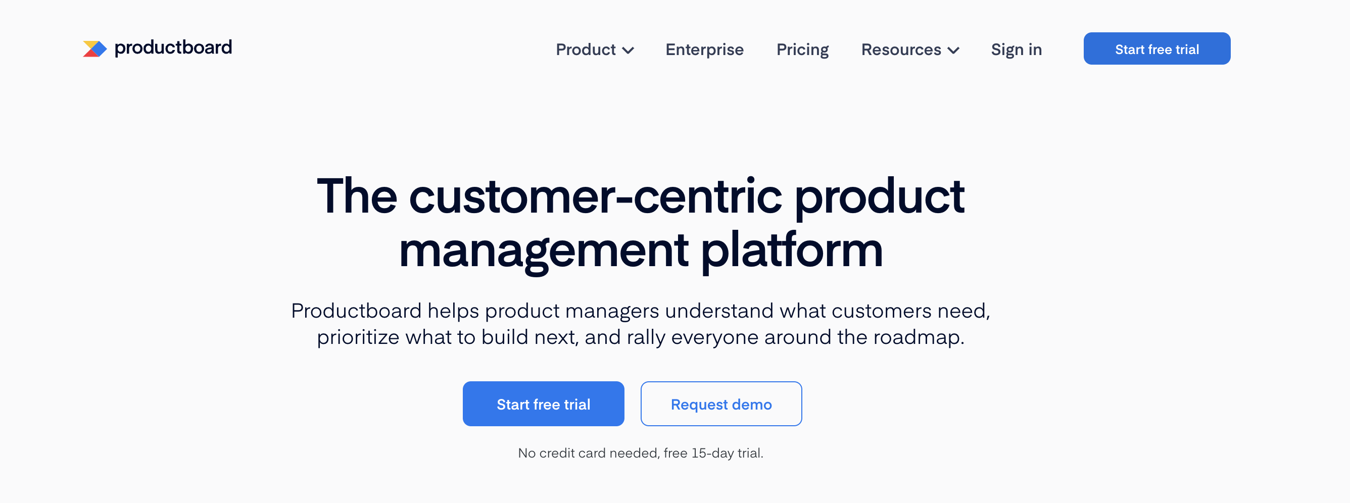 A screenshot of the Productboard product management tool.