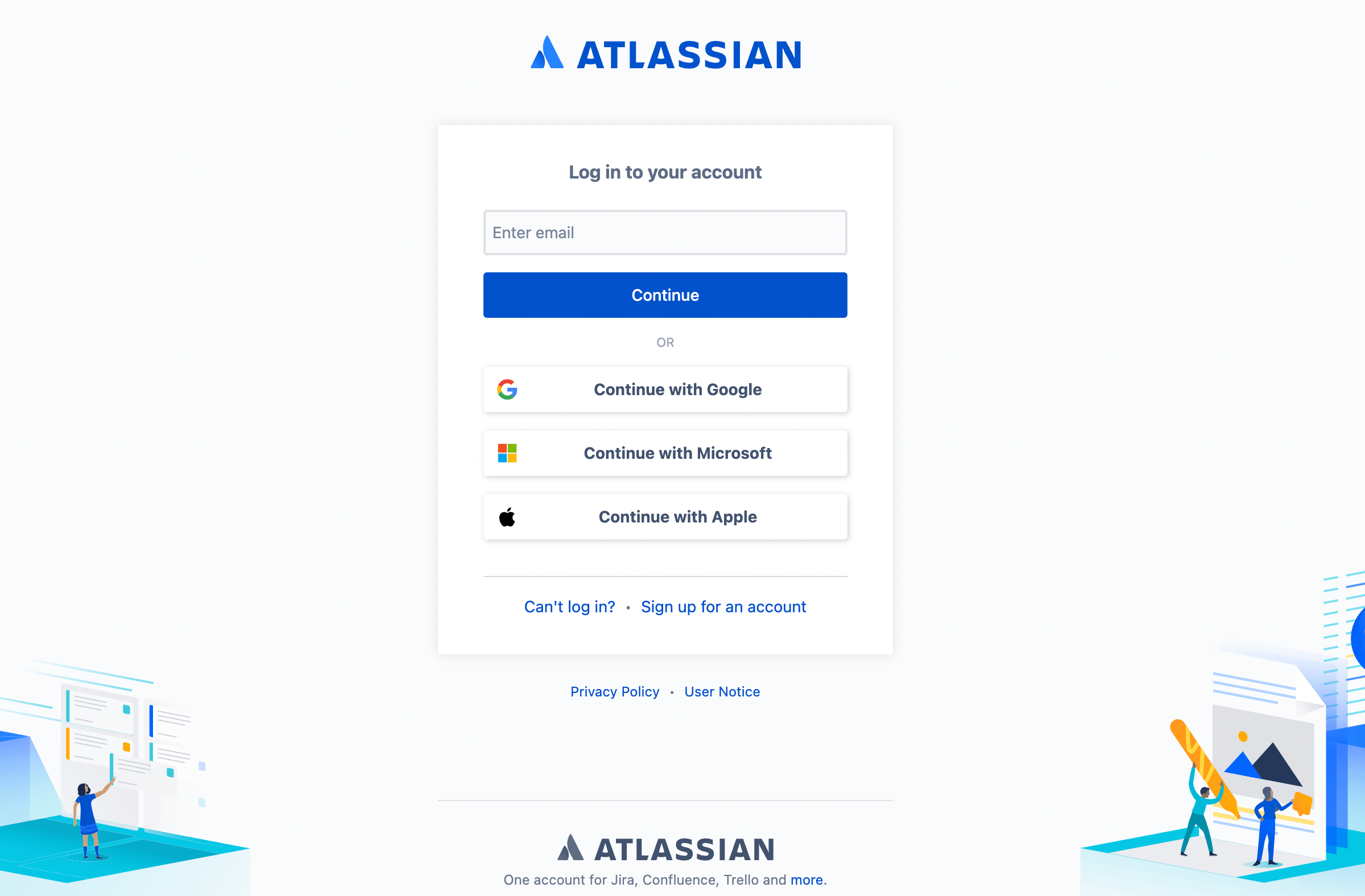 Screenshot of Atlassian login page.