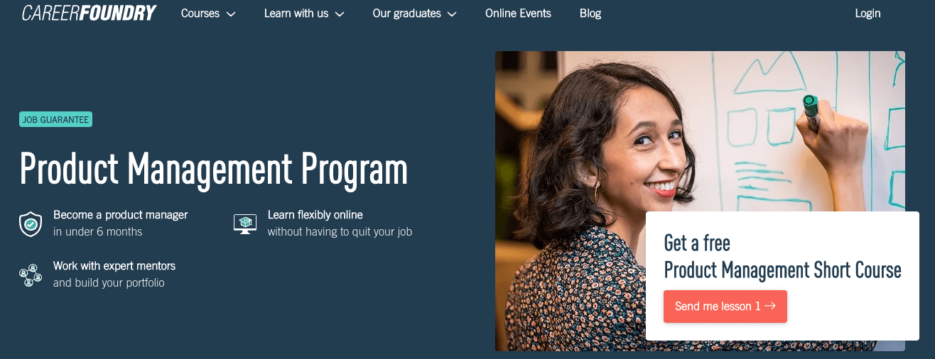 Screenshot from the CareerFoundry Product Management certification program.