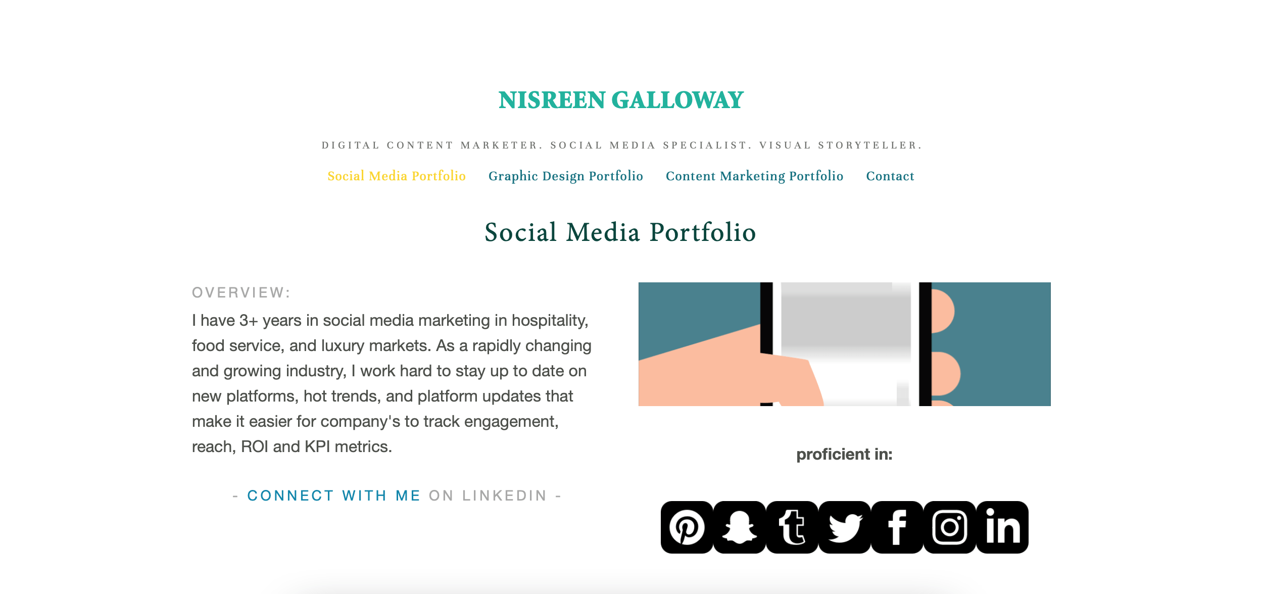 Nisreen Galloway social media portfolio