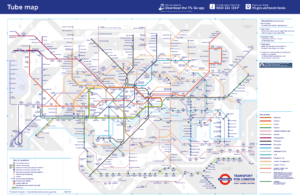 screenshot of London's tube map, which uses the principle of design alignment and balance