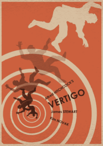 movie poster for vertigo which uses the design principle, movement