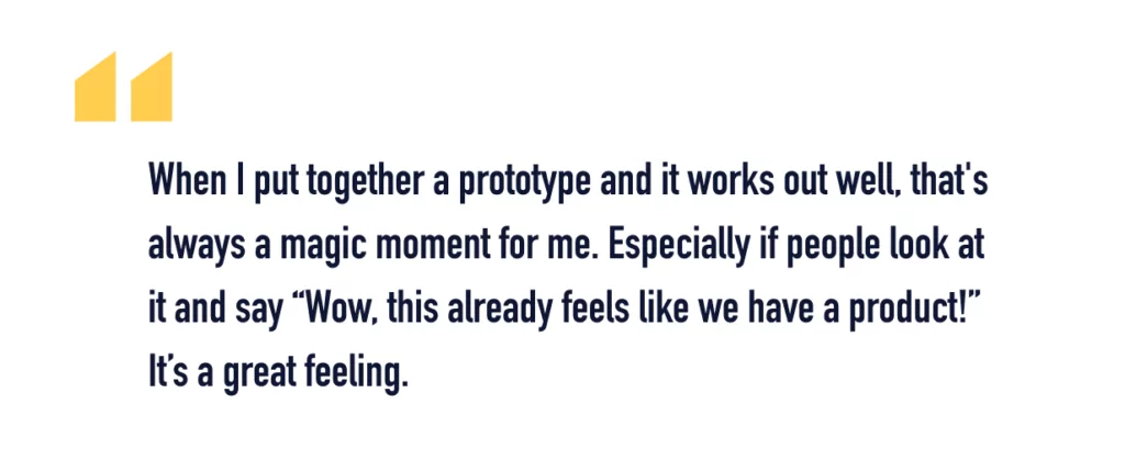 A quote from Florian taken from his interview with CareerFoundry on how to become a product designer