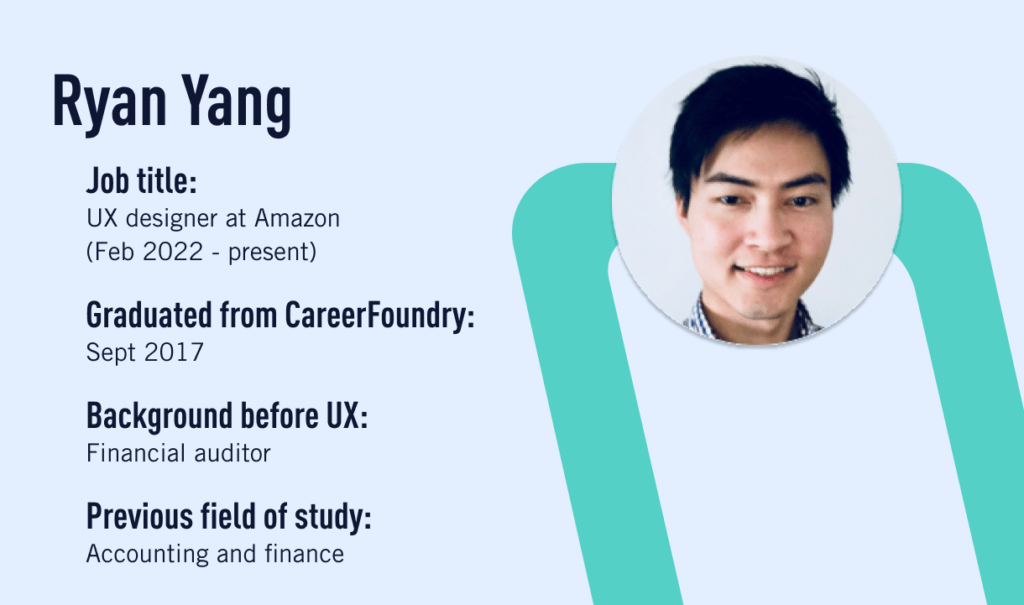 Ryan Yang, a CareerFoundry graduate who made a career change from accounting to UX design