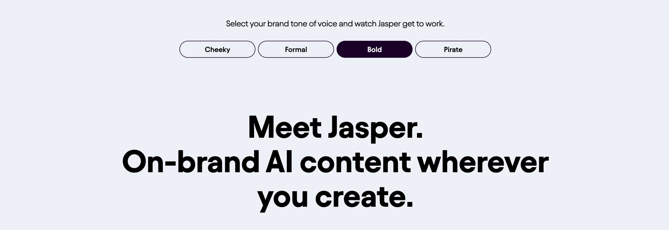 A screenshot of the Jasper website, one of the best ai tools for digital marketing