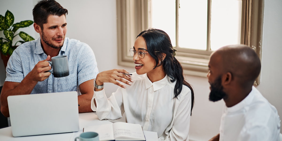A data analyst explains large language models to their teammates.