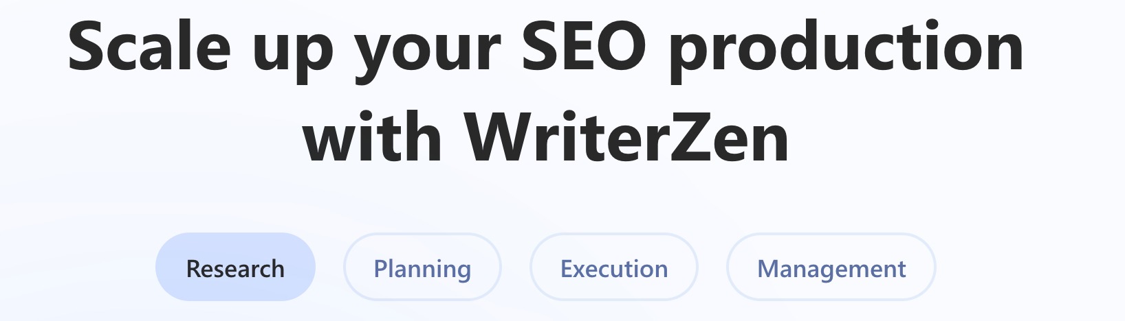 A screenshot from the website of one of the best AI SEO tools, WriterZen