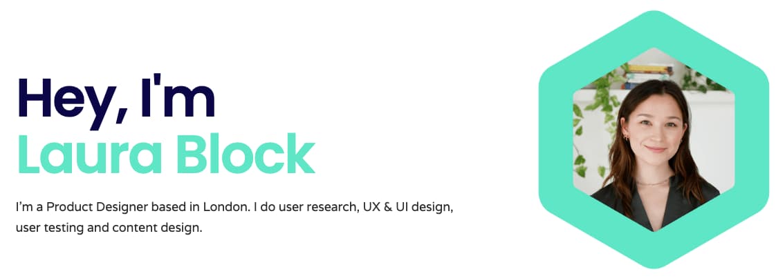 A screenshot from Laura Block's product design portfolio page.