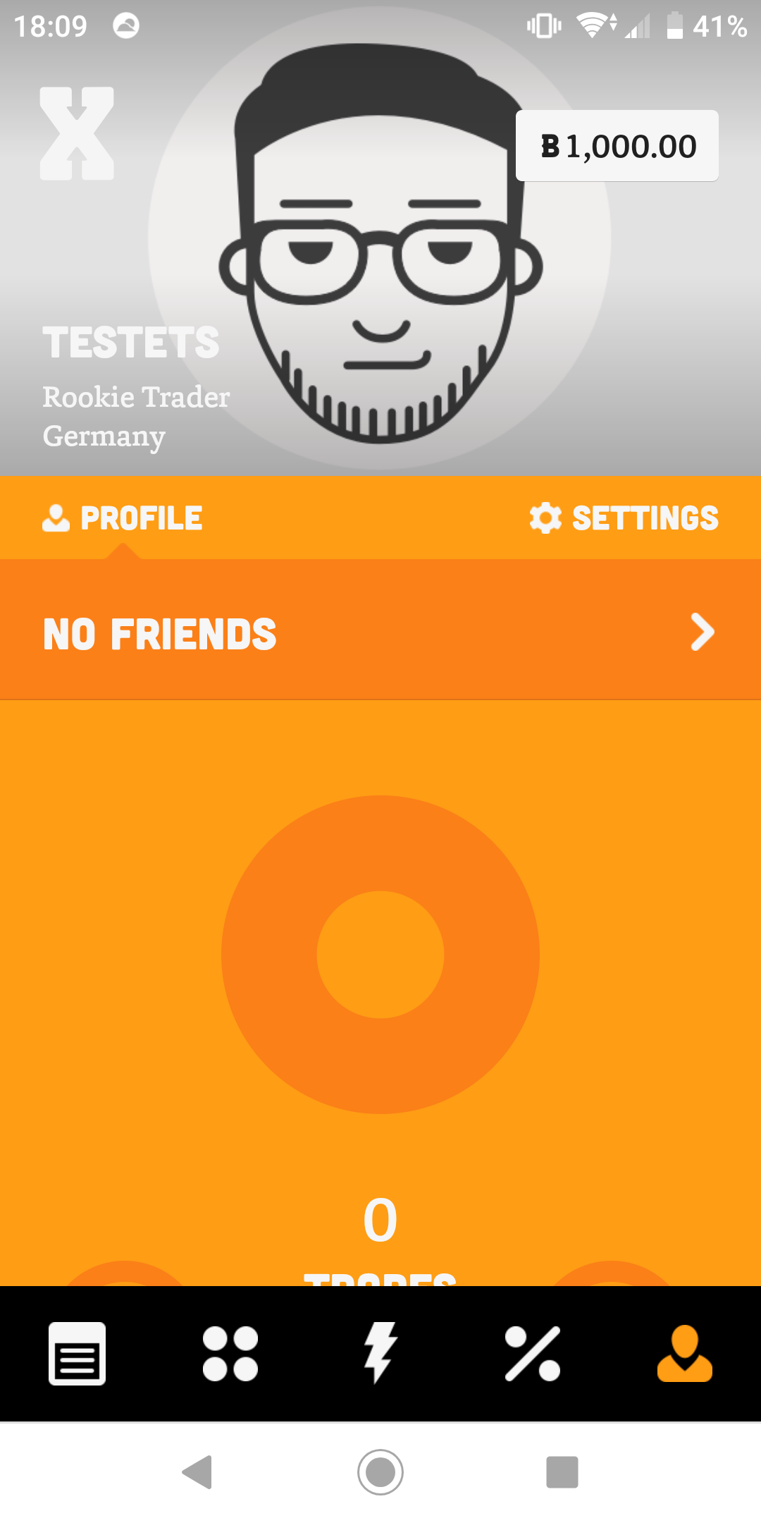 The stock trading app BUX assigns a default profile image to all new users.
