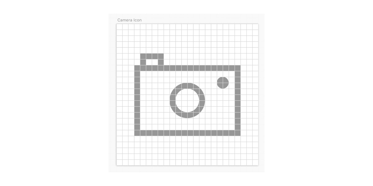 A basic camera icon created using Sketch