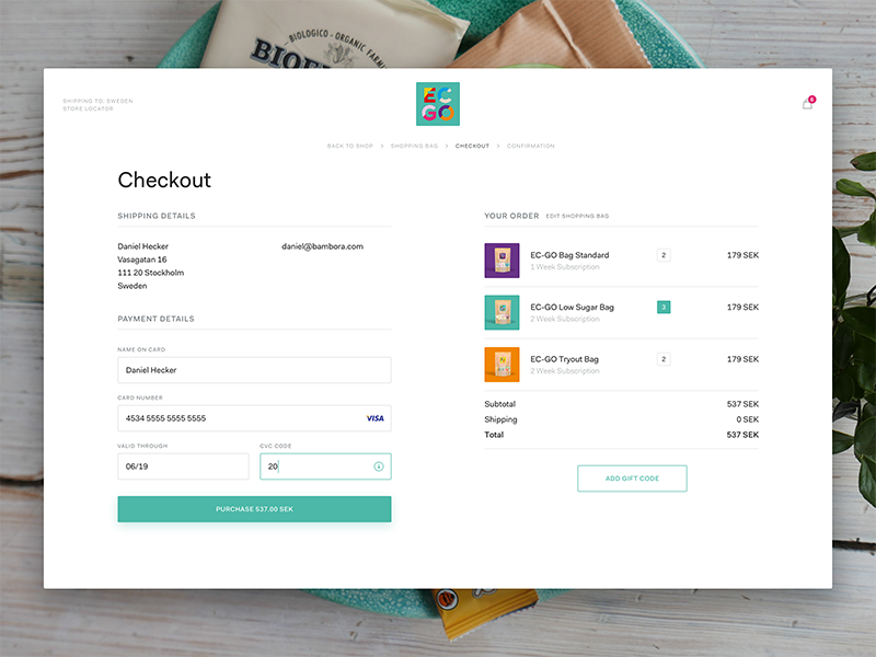 An example of the proximity principle in action: A screenshot of a checkout form