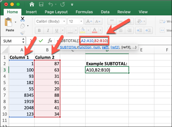 excel-subtotal