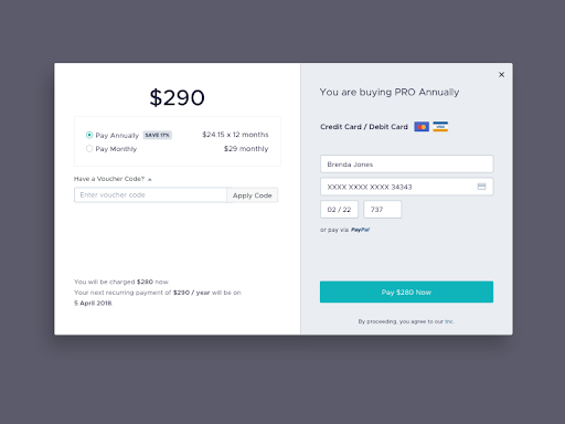 user interface design examples forms