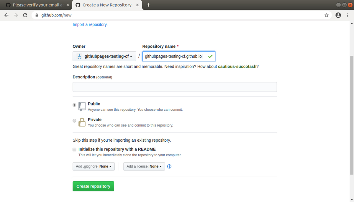 github new respository