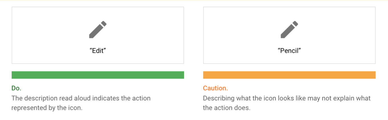 "Indicating elements by action" is recommended by Material Design.