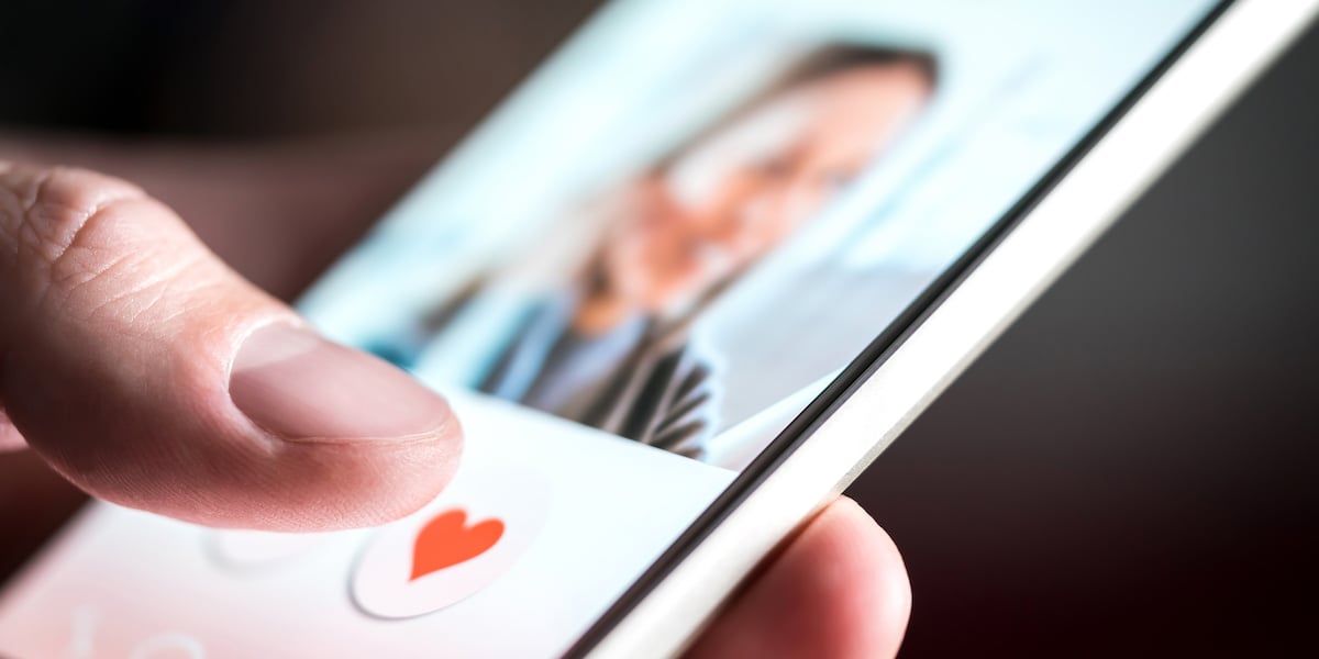 A person swiping on a dating app