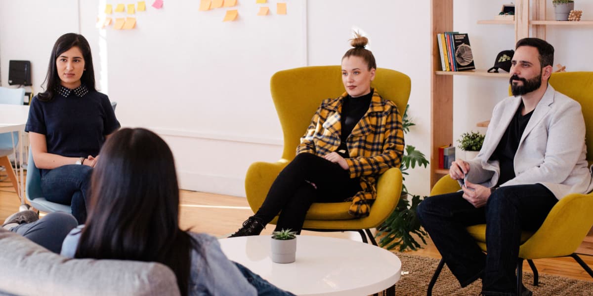 UI designers networking together in a meeting