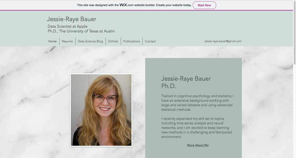 Jessie-Raye Bauer's portfolio homepage