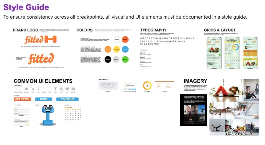 UX design portfolio example: Visual style guide for a portfolio project