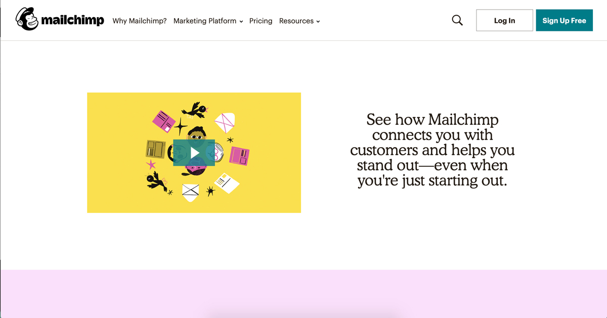 Mailchimp's UI design example