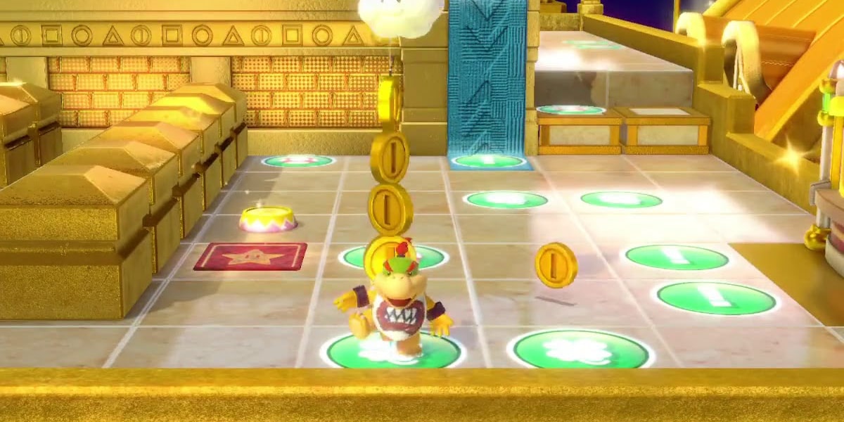 Bowser Junior collects coins in Super Mario Party
