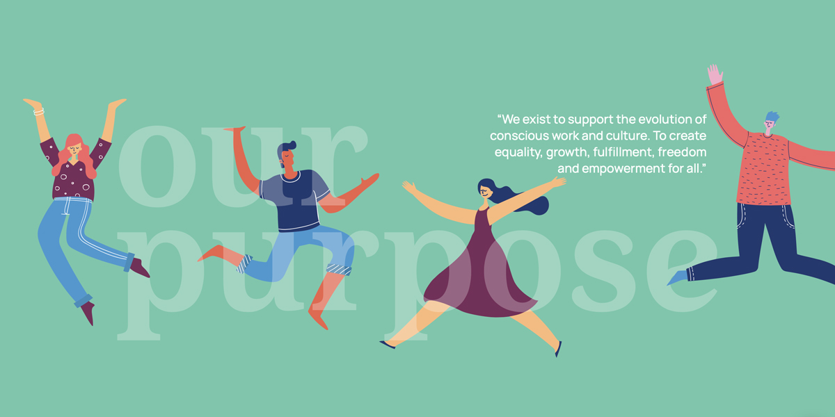 The Growmotely website, showing the company mission: To support the evolution of conscious work and culture. To create equality, growth, fulfilment, freedom, and empowerment for all."